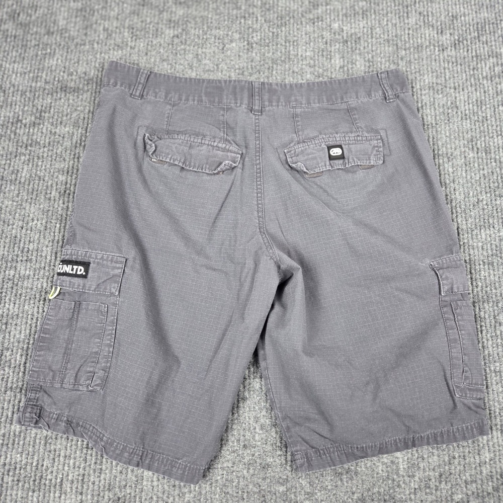 Ecko Unltd Mens Grey Ripstop Cargo Shorts Sz 34 (36)Streetwear Gorpcore Utility
